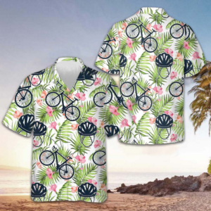 Aloha Cycling Hawaiian Shirt Bicycle Lover Tropical Button Up Shirt Gifts For Bikers