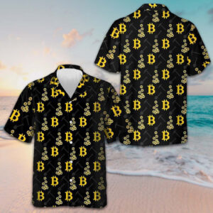 Cryptocurrency Bitcoin Miner Hawaiian Shirt Button Up Beach Shirts Men's Gifts For Brother
