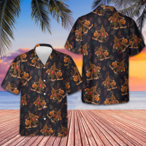 Bigfoot Grabbing Turkey And Pumpkin Hawaiian Shirt Funny Thanksgiving Bigfoot Shirt Gift