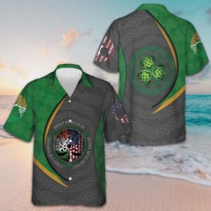 Irish By Blood American By Birth Hawaiian Shirt St. Patricks Day Shirt Gifts For Irish Men