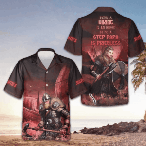 Custom Being A Step Papa Is Priceless Hawaiian Shirt Men's Button Up Shirt Gifts For Stepdad