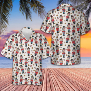 Christmas Pattern With Nutcracker Hawaiian Shirt Cute Christmas Shirts For Adults
