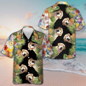 Labrador Retriever Aloha Hawaiian Shirt Vacation Button Down Shirts Gifts For Dog Lovers
