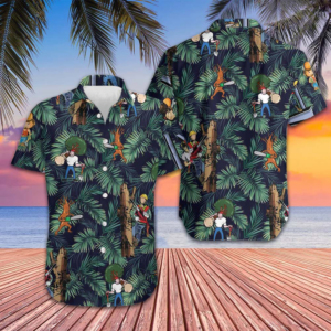 Arborist Proud Tropical Pattern Hawaiian Shirt Men's Beach Button Up Arborist Gift Ideas