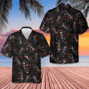 Merry Creepmas Skeleton Christmas Hawaiian Shirt Dancing Skeleton Xmas Shirt Gifts For Guys