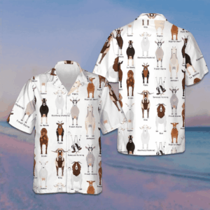 Goat Breeds Hawaiian Shirt Beach Button Up Shirts Men's Gifts For Boyfriend