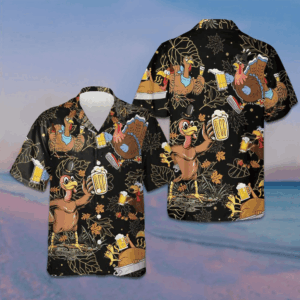Drunk Turkey Thanksgiving Hawaiian Shirt Funny Thanksgiving Shirt Gifts For Friends
