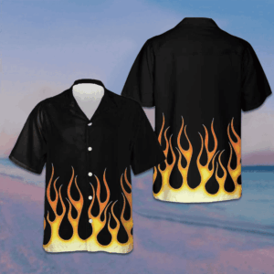 Burning Flame Hawaiian Shirt Men's Summer Button Up Shirts Best Gift For Husband