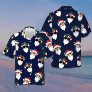 Custom Santa Claus Face Hawaiian Shirt Funny Santa Shirt Gifts For Christmas