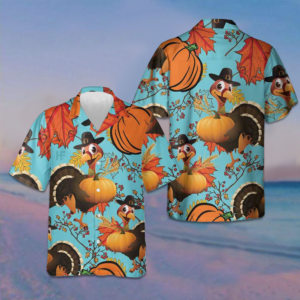 Turkey Thanksgiving Hawaiian Shirt Short Sleeve Button Up Thanksgiving Gifts For Friends