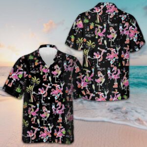 Christmas Flamingo Hawaiian Shirt Christmas Tropical Shirt Gifts For Flamingo Lovers