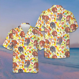Fall For Thanksgiving Turkeys Hawaiian Shirt Men's Button Down Shirt Thanksgiving Gift Ideas