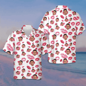 Custom Photo Valentine Kisses Hawaiian Shirt Valentine's Day Shirt Gift Ideas For Boyfriend