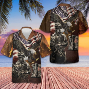 American Veteran Eagle Hawaiian Shirt Proud Veteran Shirt Gifts For Dad
