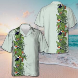 Green Toucan Paradise Hawaiian Shirt Men's Button Down Shirts For Summer Best Gifts