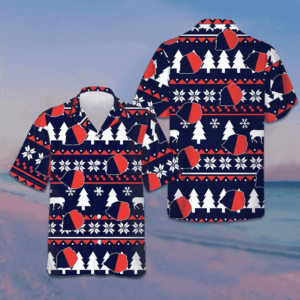 Paris Ugly Christmas Pattern Hawaiian Shirt Men's Christmas Shirts Gifts For Husband