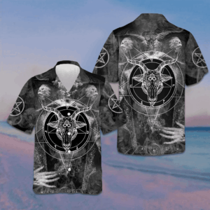Satanic Skull Hawaiian Shirt Satanic Goth Skull Shirt Gifts For Boyfriend