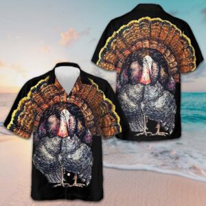 Standing Black Turkey Hawaiian Shirt Happy Thanksgiving Shirt Gifts For Friends
