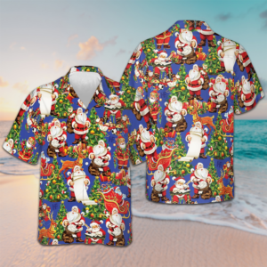 Merry Christmas Santa Claus Hawaiian Shirt Men's Button Down Vacation Shirts Best Friend Gifts