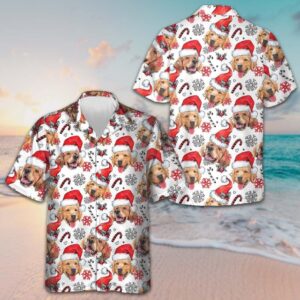 Golden Retriever Santa Hawaiian Shirt Funny Christmas Dog Shirt Gifts For Him
