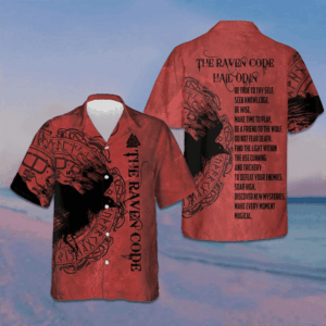 The Raven Code Hail Odin Hawaiian Shirt Red Button Up Shirt Gifts For Him