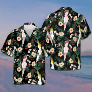 Tropical Floral Parrot Hawaiian Shirt Men's Button Up Shirts Summer Gifts For Your Husband