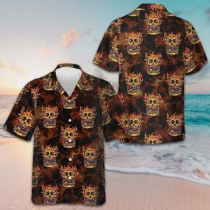 Skull Monster Burger Hawaiian Shirt Unique Design Burger Shirt Gift Ideas For Men