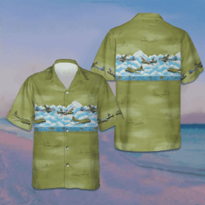 Aircraft Pattern Hawaiian Shirt Military Aircraft Aviation Shirt Gift For Men