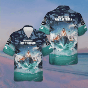 Custom US Navy Veteran Hawaiian Shirt Proud USN Veteran Day Shirt Gift Ideas