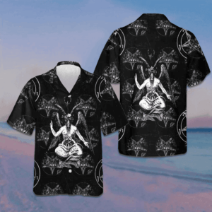 Goat Satan Hawaiian Shirt Button Up Beach Shirts Men's Gifts For Boyfriend