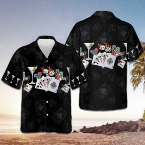 Gambling And Wine Hawaiian Shirt Men's Summer Button Down Shirts Gift Ideas