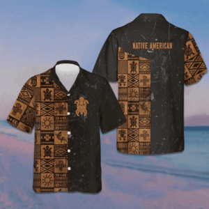 Native American Aztec Ethnic Hawaiian Shirt Men's Summer Short Sleeve Shirts Gifts For Stepson