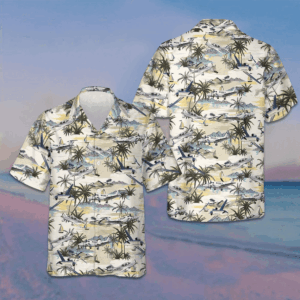 Army Aviation Aircraft Tropical Pattern Hawaiian Shirt Cool Summer Shirts For Guys