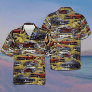 Retro Cars Hawaiian Shirt Men's Summer Button Down Shirts Gifts For Car Lovers