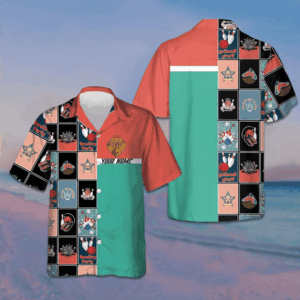Red Blue Vintage Bowling Hawaiian Shirt Summer Button Up Gifts For Bowlers Men