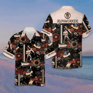 Don't Mess With Ironworker Hawaiian Shirt Summer Button Up Shirts Men's Gifts For Ironworkers