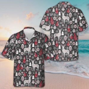 Scandinavian Woodland Animals Hawaiian Shirt Cool Christmas Shirt Gifts For Husband