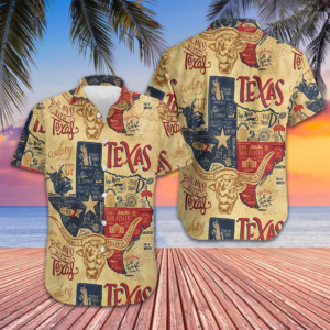 Don't Mess With Texas Longhorns Hawaiian Shirt Old Vintage State Of Texas Shirt For Men's