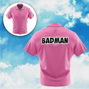 Vegeta Badman Pink DBZ Abridged Button Up Hawaiian Shirt Gifts For Dragon Ball Z Fans