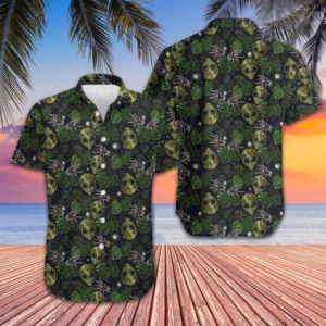 Alien And Spider In Night Tropical Forest Hawaiian Shirt Cool Summer Shirts For Guys Gift