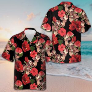 Hibiscus And Tropical Plants Hawaiian Shirt Beach Short Sleeve Button Down Gifts For Him