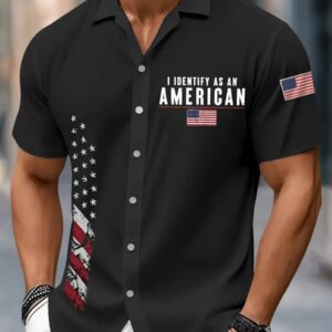 I Identify As An American Hawaiian Shirt Proudly America Anniversary Apparel Gifts For Him