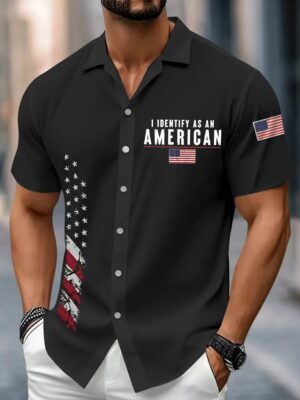 I Identify As An American Hawaiian Shirt Proudly America Anniversary Apparel Gifts For Him