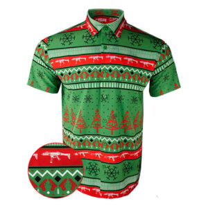 The Workshop Green Button Down Shirt Tactical Hawaiian Shirt Pro Gun Rights Merch Gifts For Dad - Wear&Decor