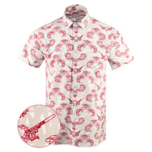 Retro Royale Button Down Shirt Gun Print Hawaiian Shirt Gun Lovers Gifts For Father In Law - Wear&Decor