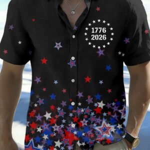 USA 250th Anniversary Button Up Shirt 1776 2026 Men Fourth Of July Clothes Best Patriotic Gifts