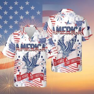 Eagle America 250 Years Of Freedom Hawaiian Shirt 1776-2026 Independence Day Shirt Gifts
