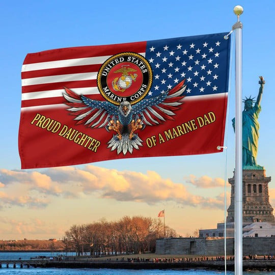 US Marine Corps Veteran Flag 250th Anniversary Proud Daughter Of A Marine Dad 1 US Marine Corps Veteran Flag 250th Anniversary Proud Daughter Of A Marine Dad