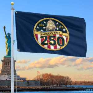 250th Anniversary US Navy Flag Best Gifts On Father's Day For Navy Veteran