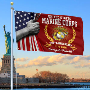 250th Anniversary USMC Flag Gifts For Marine Corps Veteran Patriotic